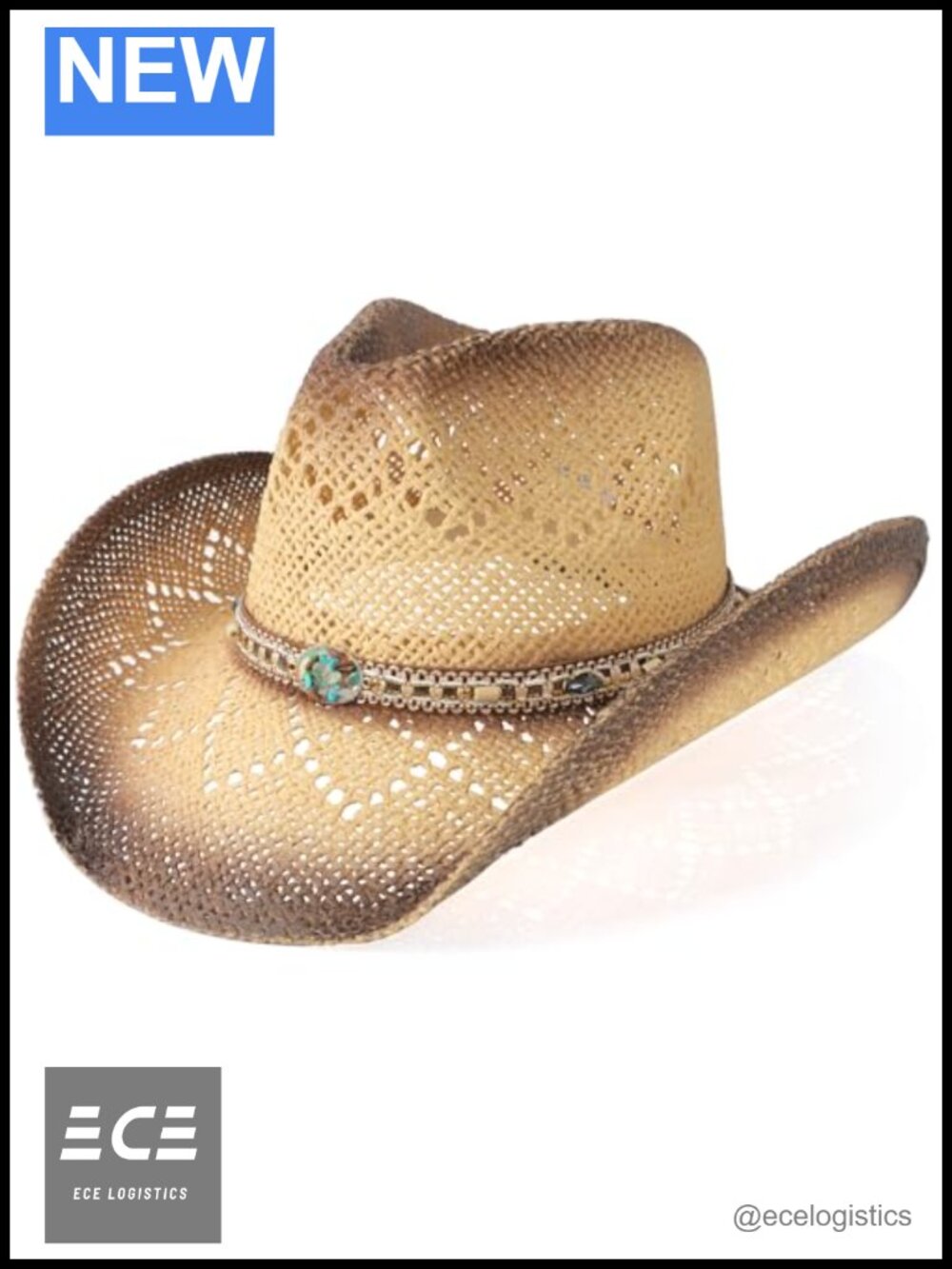 Straw Cowboy Hat with Shapeable Brim Western Wide Brim Sun Hat